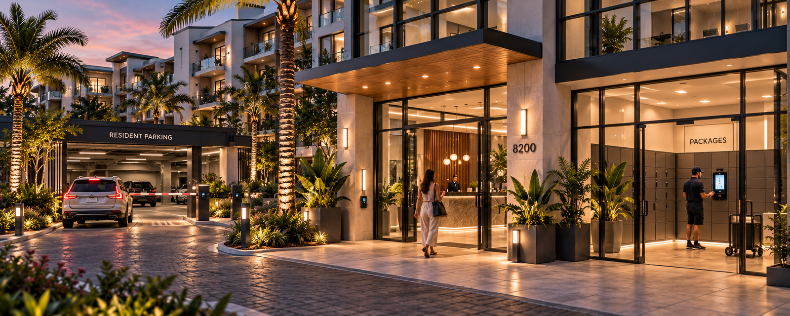 Connected access across a modern multifamily property